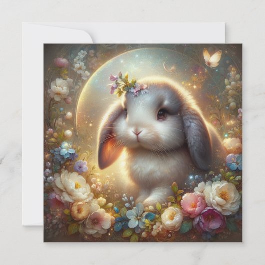 ファンタジーお洒落アートロプエイドバニーイースター シーズンカード (正面)