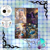 ファンタジーお洒落イースターブロンドガールパープルキャット 薄葉紙