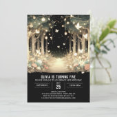 ファンタジーお洒落ウッドランドデジタル誕生日 招待状 (スタンド正面)