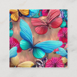 ファンタジーお洒落カラフル飛行 スクエア名刺