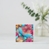 ファンタジーお洒落カラフル飛行 スクエア名刺 (スタンド正面)