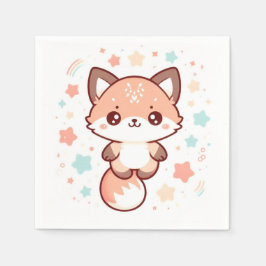 ファンタジーお洒落キツネベビーシャワー スタンダードカクテルナプキン