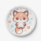 ファンタジーお洒落キツネベビーシャワー ペーパープレート (正面)