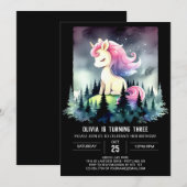 ファンタジーお洒落ホース誕生日 招待状 (正面/裏面)