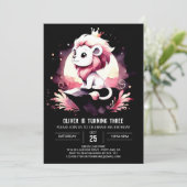 ファンタジーお洒落ライオン誕生日 招待状 (スタンド正面)