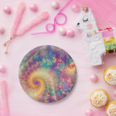 ファンタジーお洒落抽象芸術フラクタル渦アート ペーパープレート (パーティー)