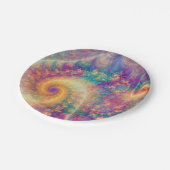 ファンタジーお洒落抽象芸術フラクタル渦アート ペーパープレート (アングル)