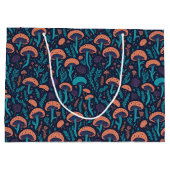 ファンタジーお洒落紫茸の模様 ラージペーパーバッグ (裏面)