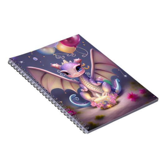 ファンタジーかわいいかわいいベビードラゴンポストカード ノートブック (右側)