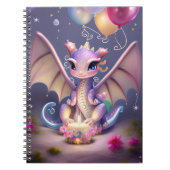 ファンタジーかわいいかわいいベビードラゴンポストカード ノートブック (正面)