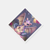 ファンタジーかわいいかわいいベビードラゴン スタンダードカクテルナプキン (角)