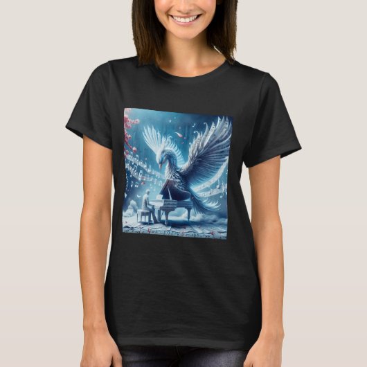 ファンタジーかわいいアイスピアノフェニックス Tシャツ (正面)