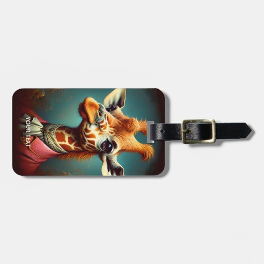 ファンタジーかわいいアールデコキリン ラゲッジタグ (正面横)