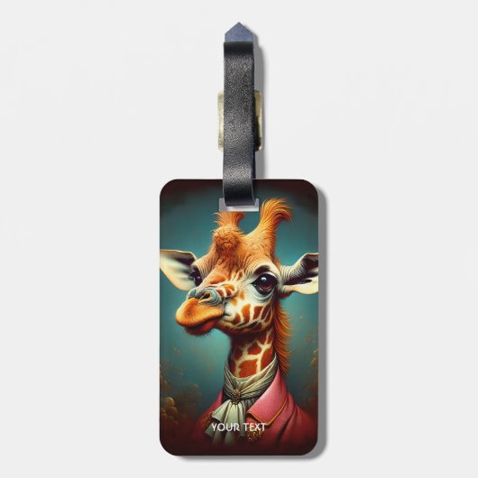 ファンタジーかわいいアールデコキリン ラゲッジタグ (裏面縦)