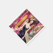 ファンタジーかわいいアールデコレディ スタンダードカクテルナプキン (角)