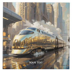 ファンタジーかわいいアールデコ列車 タイル