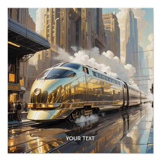 ファンタジーかわいいアールデコ列車 ポスター (正面)