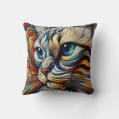 ファンタジーかわいいアールデコ猫 クッション (裏面)