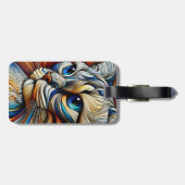 ファンタジーかわいいアールデコ猫 ラゲッジタグ (裏面横)