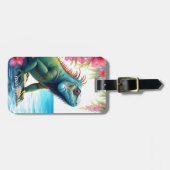 ファンタジーかわいいイグアナ花海 ラゲッジタグ (正面横)