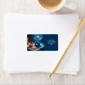 ファンタジーかわいいインクブルーオレンジ ラベル (インサイチュ)