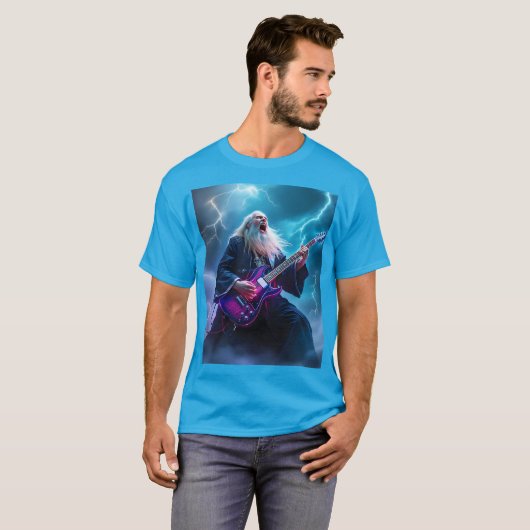 ファンタジーかわいいウィザー遊ドのギター Tシャツ (正面フル)