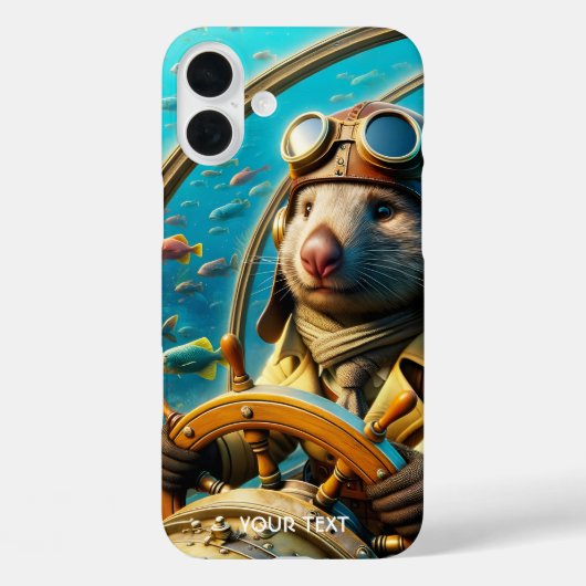 ファンタジーかわいいウォンバットパイロット水中 Case-Mate iPhoneケース (裏面)