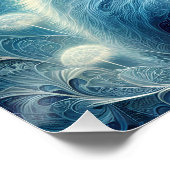 ファンタジーかわいいウサギのバニーフラワー ポスター (コーナー)