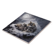 ファンタジーかわいいウルフファミリー冬 タイル (側面)