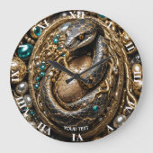 ファンタジーかわいいエッグスネークジュエリー ラージ壁時計 (正面)