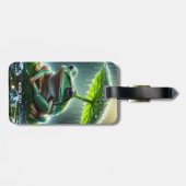 ファンタジーかわいいカエルの葉傘 ラゲッジタグ (裏面横)