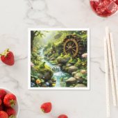 ファンタジーかわいいカエル川林 スタンダードカクテルナプキン (インサイチュ)
