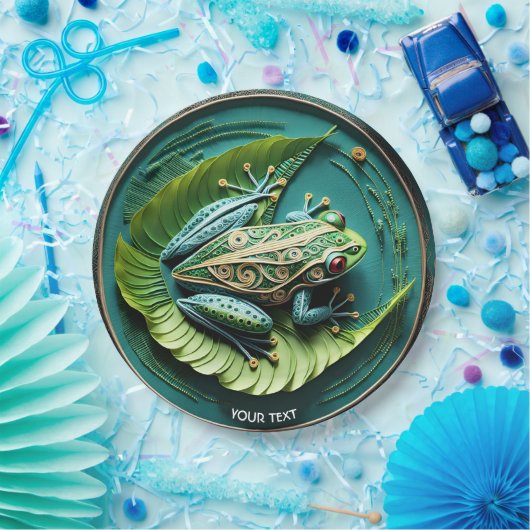 ファンタジーかわいいカエル離れのフリーガ ペーパープレート (パーティー)