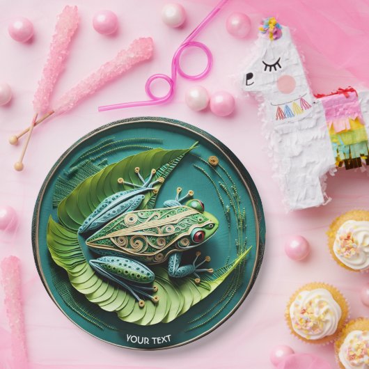 ファンタジーかわいいカエル離れのフリーガ ペーパープレート (パーティー)