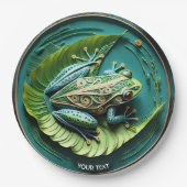 ファンタジーかわいいカエル離れのフリーガ ペーパープレート (正面)