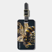 ファンタジーかわいいガラスイエローブラックビー ラゲッジタグ (正面縦)