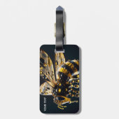 ファンタジーかわいいガラスイエローブラックビー ラゲッジタグ (裏面縦)