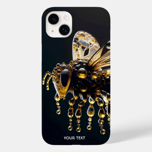 ファンタジーかわいいガラスイエローブラックビー Case-Mate iPhoneケース (裏面)