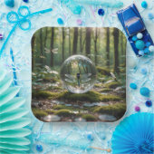 ファンタジーかわいいガラス球トンボ ペーパープレート (パーティー)