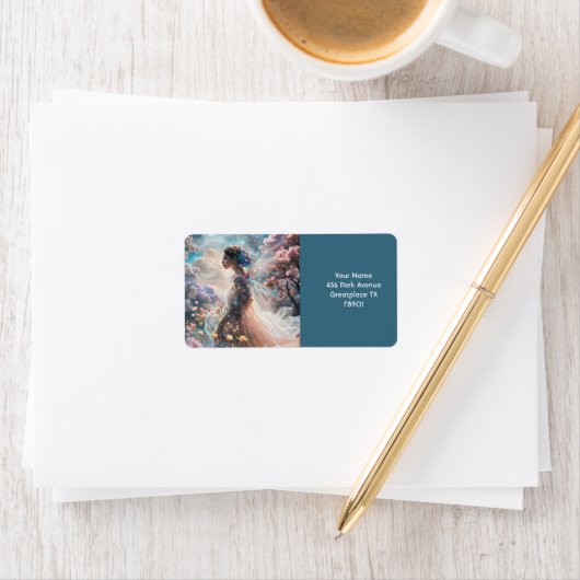 ファンタジーかわいいガールガーデンの花 ラベル (インサイチュ)