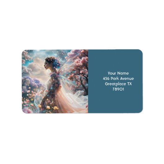 ファンタジーかわいいガールガーデンの花 ラベル (正面)