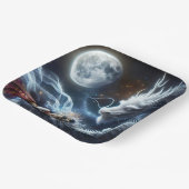 ファンタジーかわいいガールドラゴンムーン ペーパープレート (傾斜あり)