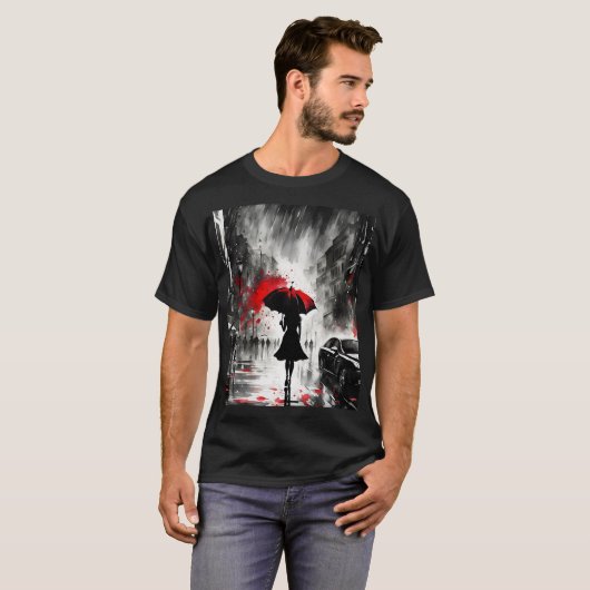 ファンタジーかわいいガールレインアンブレラ Tシャツ (正面フル)