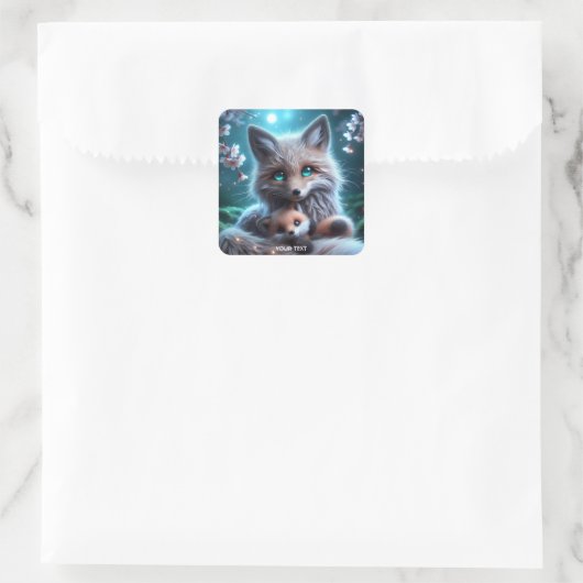 ファンタジーかわいいキツネ保持用プルシェ スクエアシール (バッグ)