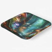 ファンタジーかわいいキノコの森の夜 ペーパープレート (傾斜あり)