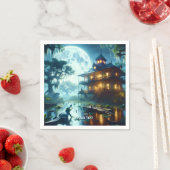 ファンタジーかわいいキャビン湖クロコダイル スタンダードカクテルナプキン (インサイチュ)