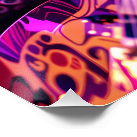 ファンタジーかわいいギターサングラスタコ ポスター (コーナー)