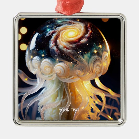 ファンタジーかわいいクラゲ宇宙スター メタルオーナメント (正面)