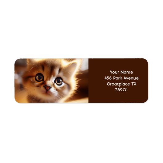 ファンタジーかわいいクローズアップ小さな子猫 ラベル (正面)