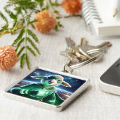 ファンタジーかわいいグリーンすごいラム キーホルダー (側面)